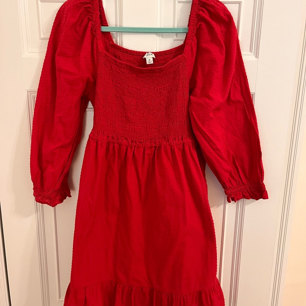 J Crew Factory Pink Smocked Women's Long Sleeved Dress
